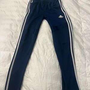 Adidas Kids Blue Joggers with White Stripes